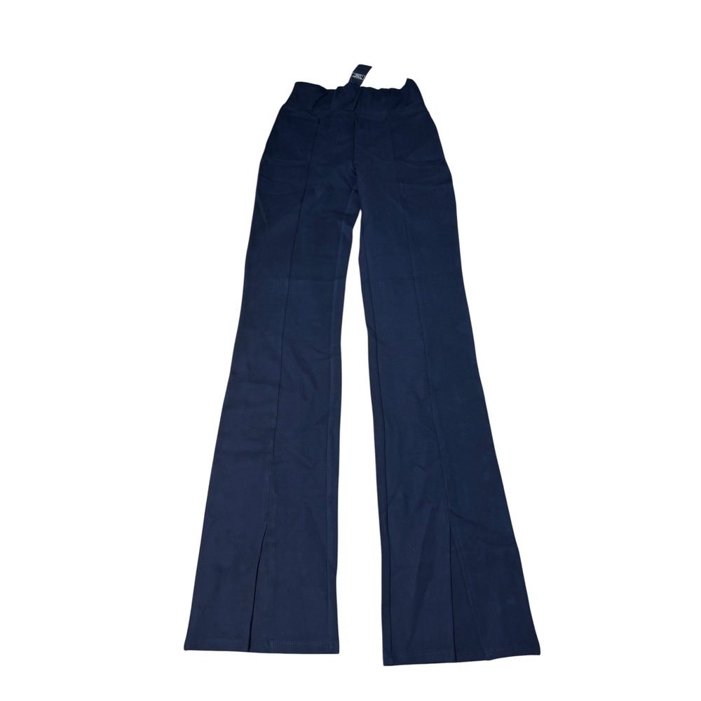 NWT Abercrombie & Fitch Navy Blue High Rise Flare Front ‎ Pants Womens XS 22X33